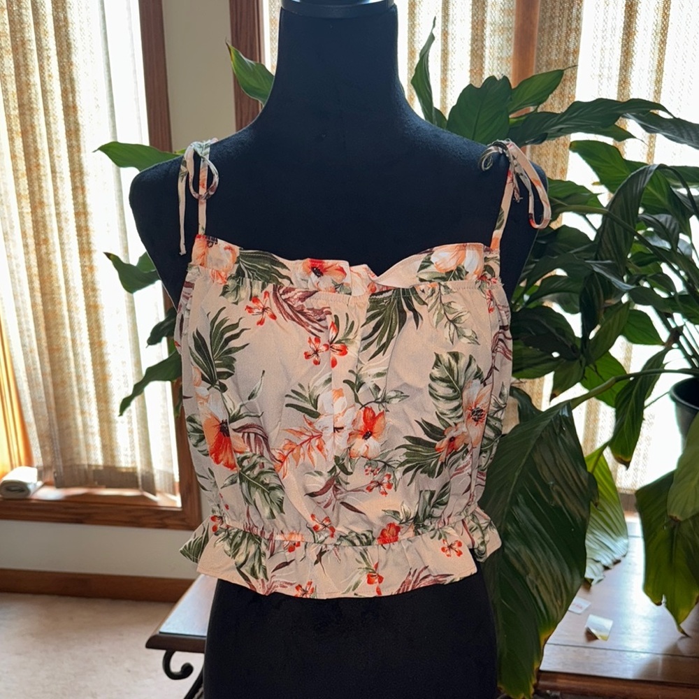 Paper Crane Pink and Green Bustier Camisole